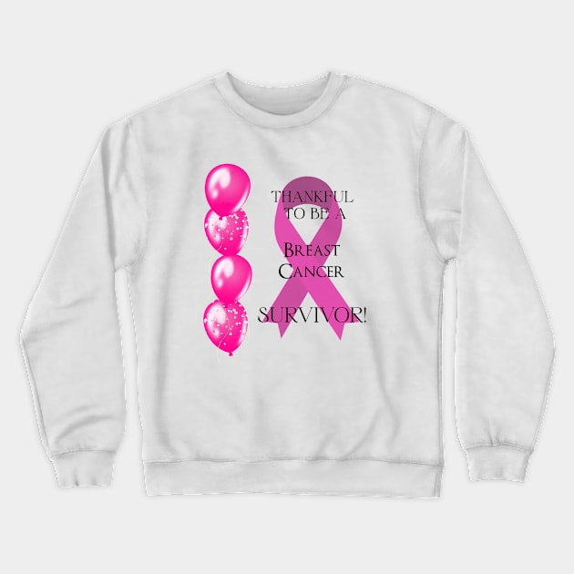 Breast Cancer Survivor Support Crewneck Sweatshirt by allthumbs